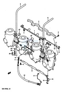 GSX-R750 (J-K-L) drawing CARBURETOR FITTINGS (MODEL L)