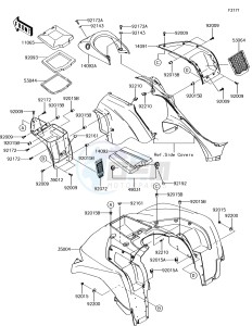 BRUTE FORCE 750 4x4i EPS KVF750HGF EU drawing Front Fender(s)