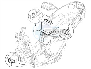 MP3 300 YOURBAN LT RL-SPORT NOABS E4 (EMEA) drawing Remote control switches - Battery - Horn