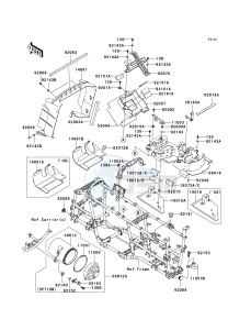 KVF 750 B (BRUTE FORCE 750 4X4I) (B6F-B7FA) B7FA drawing FRAME FITTINGS