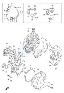 GSX-R750 (E2) drawing CRANKCASE COVER (MODEL W X)