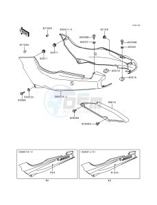 EX 500 D [NINJA 500] (D1-D5) [NINJA 500] drawing SIDE COVERS_CHAIN COVER-- EX500-D5- -