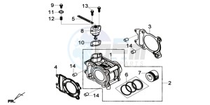 GTS 125I EURO4 LONG VISOR L7 drawing CYLINDER MET PISTON