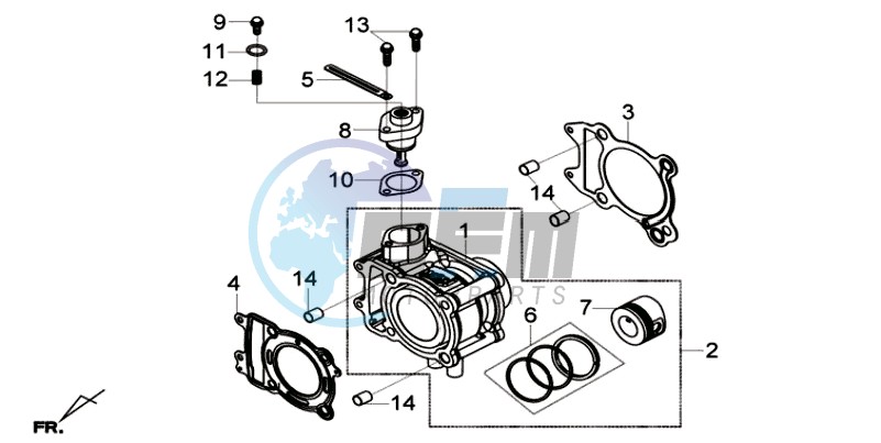 CYLINDER MET PISTON