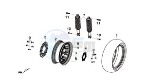 GTS 300i ABS drawing R  WHEEL - RR  CUSHION