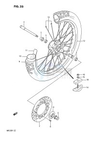 RM125 (E2) drawing FRONT WHEEL