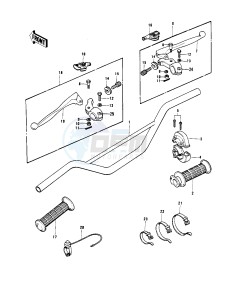 KX 400 A (-A2) drawing HANDLEBAR