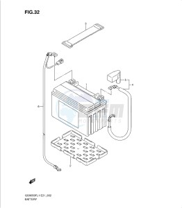 GSXF650 drawing BATTERY (GSX650FL1 E21)