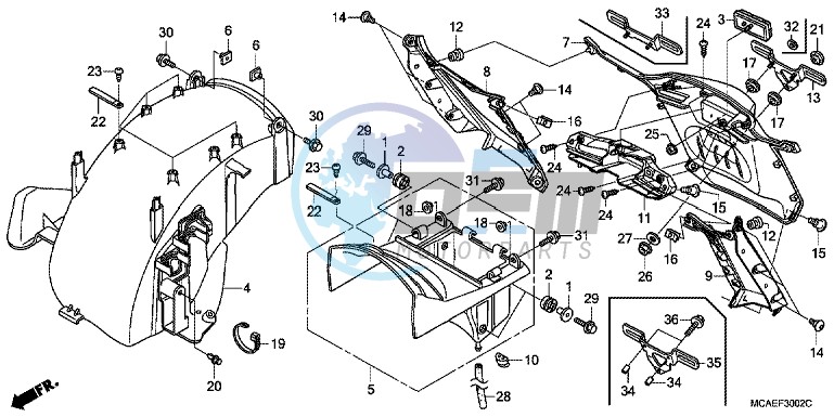 REAR FENDER (GL1800C/ D/ E/ F/ G)