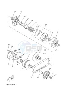 YP250R X-MAX 250 (2DL1 2DL1 2DL1 2DL1) drawing CLUTCH