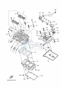 YZF320-A YZF-R3 (B2X3) drawing CYLINDER HEAD