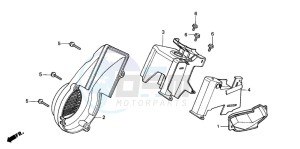 SH50 SCOOPY drawing FAN COVER/SHROUD