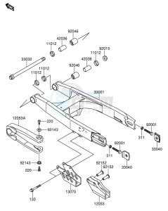 RM65 (E24) drawing SWINGARM