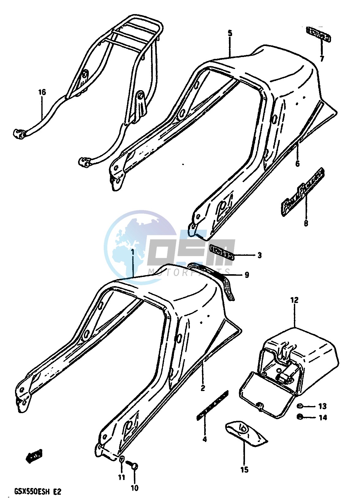 SEAT TAIL COVER (GSX550ESF ESG)