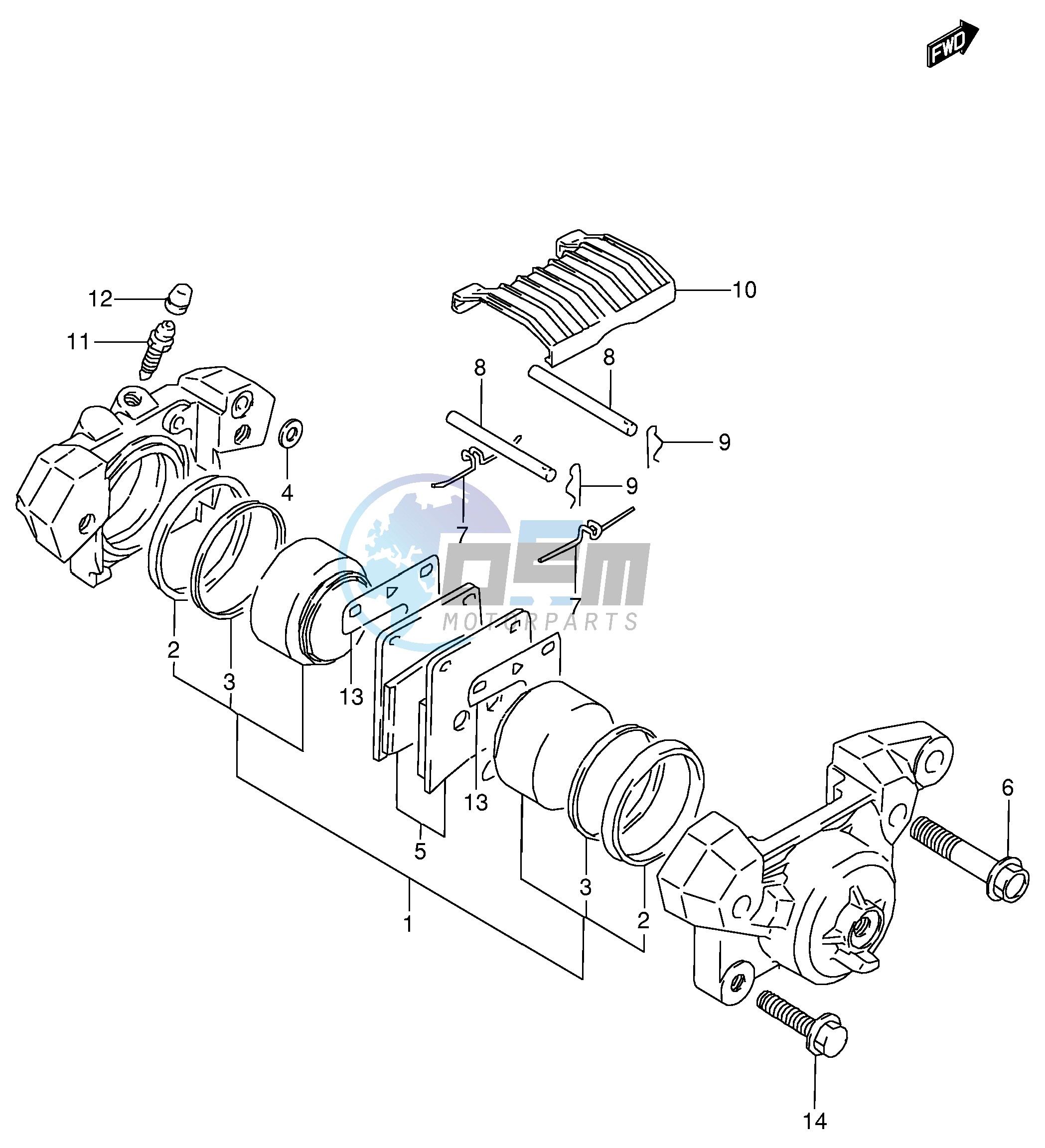 REAR CALIPER (MODEL P R T)