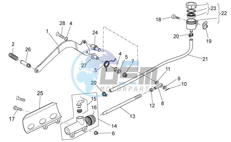 Rear master cylinder