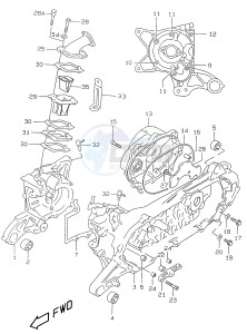 AY50 (V-W-X-Y) katana drawing CRANKCASE (model AY50WR K1)