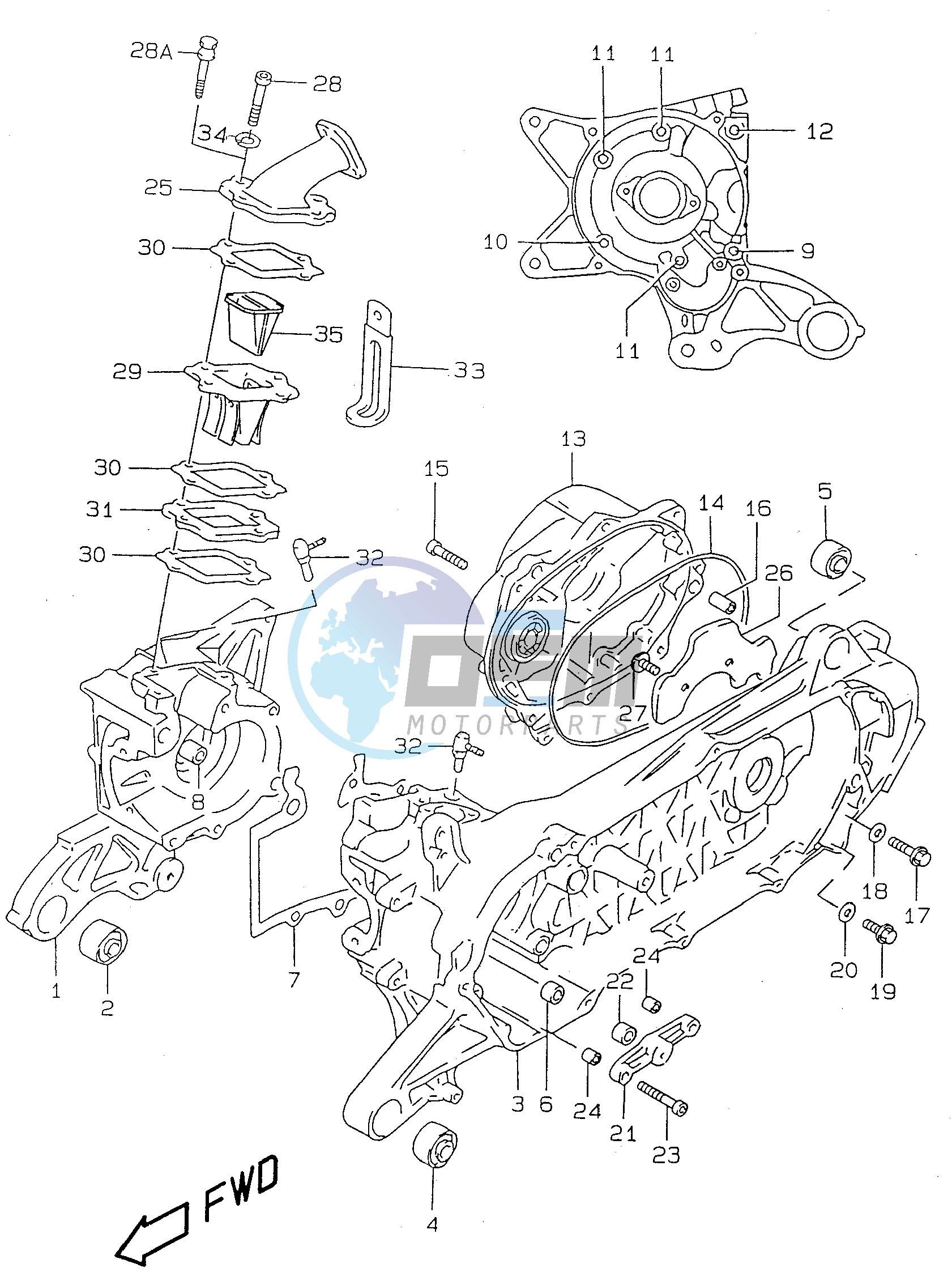 CRANKCASE (model AY50WR K1)