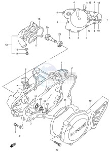 RM85 (P3-P28) drawing CRANKCASE COVER- WATER PUMP