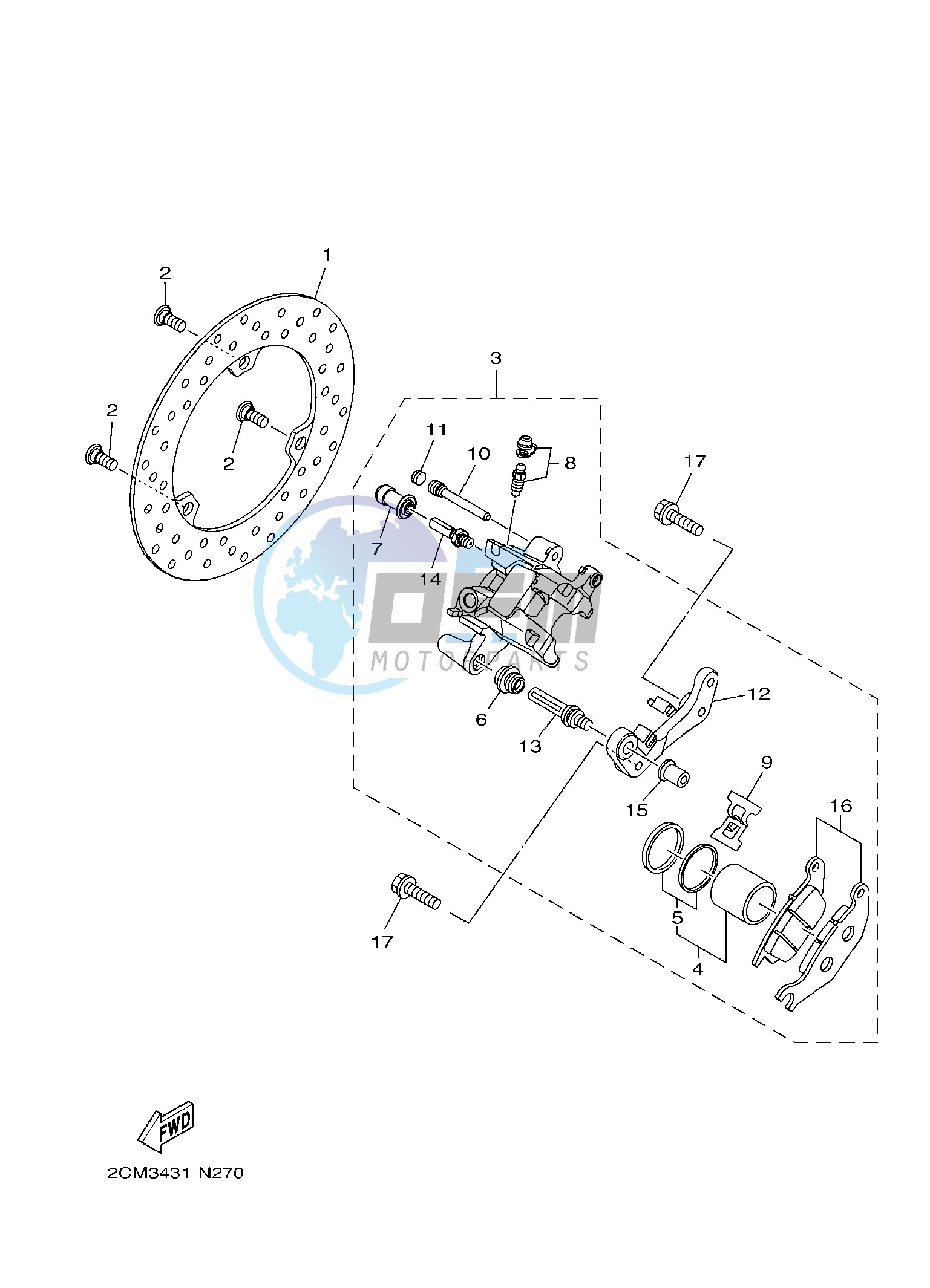 REAR BRAKE CALIPER