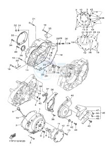 XVS950CU XV950 (2DE2) drawing CRANKCASE COVER 1