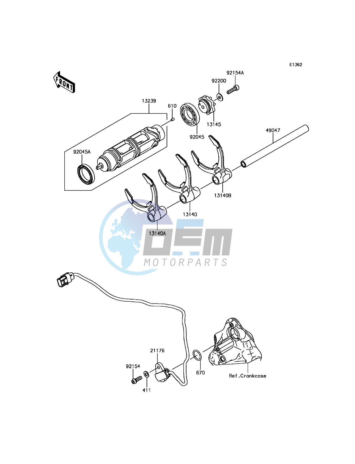 Gear Change Drum/Shift Fork(s)