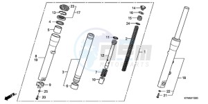 SH300A9 UK - (E / ABS MKH) drawing FRONT FORK