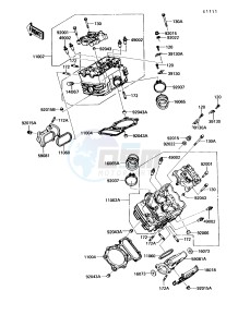 VN750 A [VULCAN 750] (A6-A9) [VULCAN 750] drawing CYLINDER HEAD