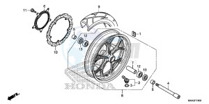 NC750XDG SH125AS UK - (E) drawing FRONT WHEEL