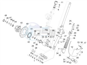 GTS 300 SUPER 4T 4V IE ABS E4 (EMEA) drawing Fork/steering tube - Steering bearing unit