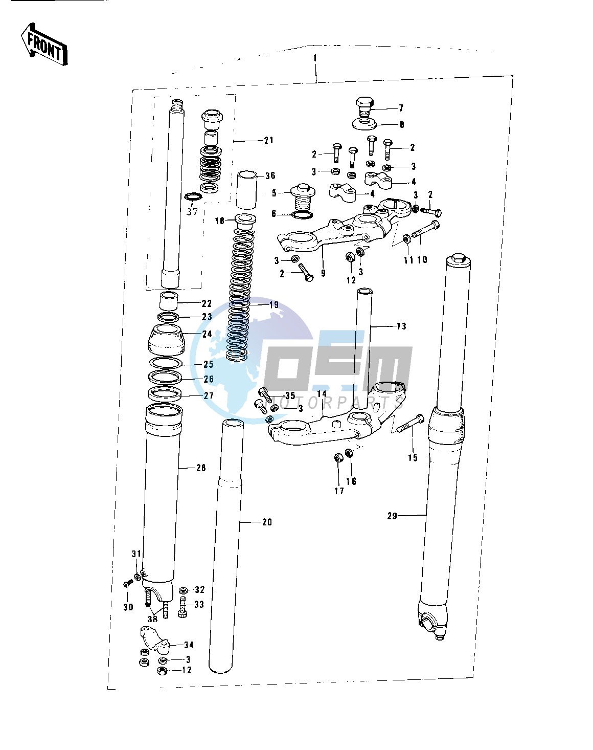 FRONT FORK -- KX250- -