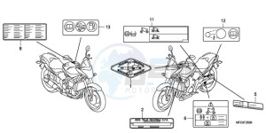 CB600FA France - (F / CMF) drawing CAUTION LABEL