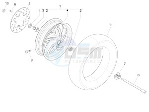 Fly 125 4T/3V ie E3 DT drawing Front wheel