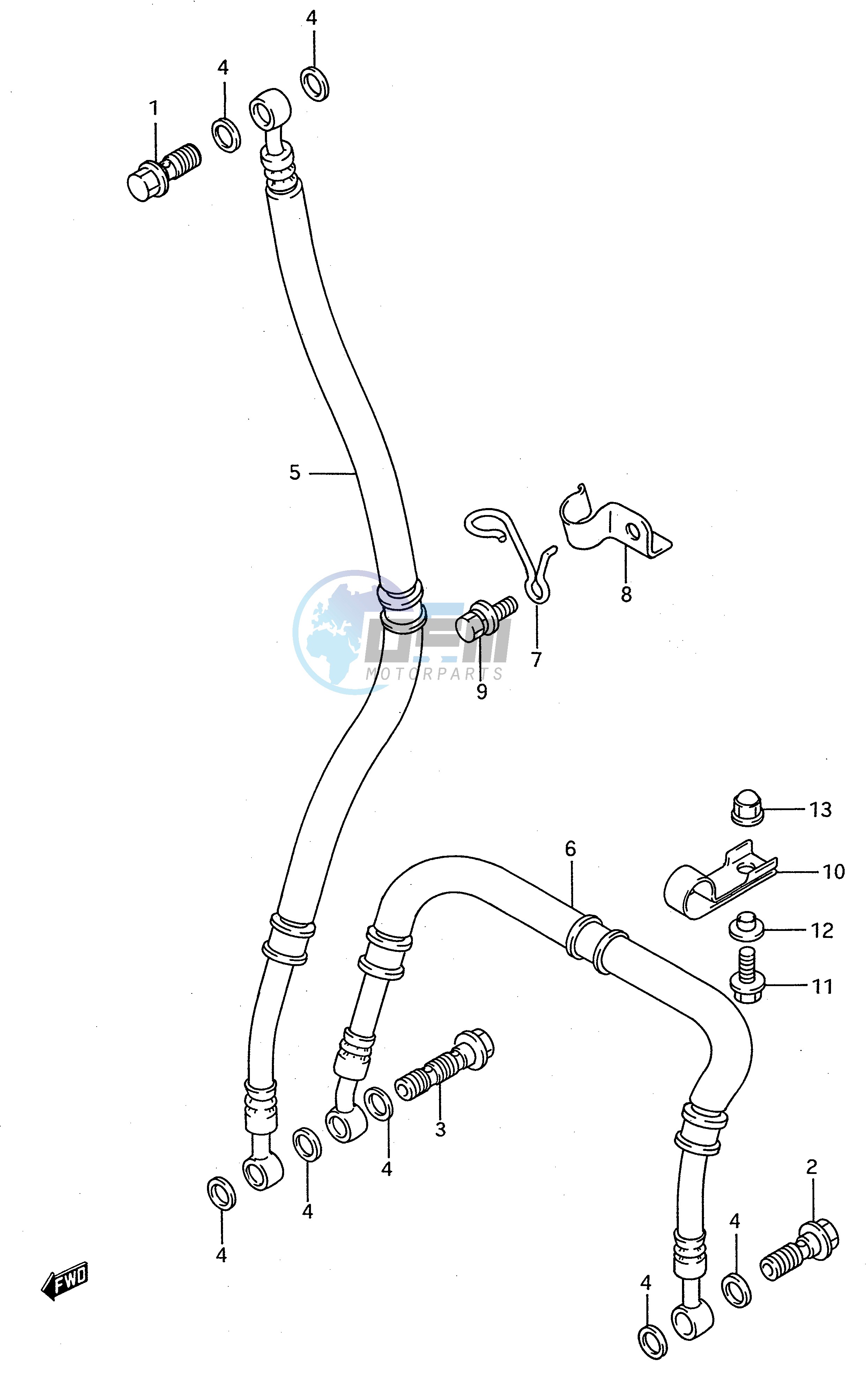 FRONT BRAKE HOSE (MODEL R S)