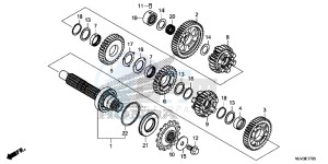 CBR500RF CBR500R UK - (E) drawing TRANSMISSION (COUNTERSHAFT)