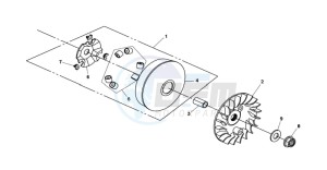 QUAD LANDER 300S drawing CLUTCH / V BELT