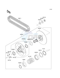 KVF 360 B [PRAIRIE 360] (B6F-B9F) B8F drawing DRIVEN CONVERTER_DRIVE BELT