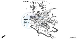 CB1100 UK - (E) drawing CYLINDER HEAD COVER