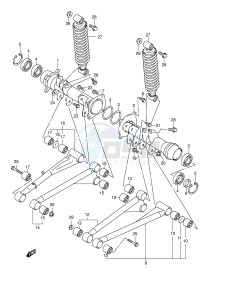 LT-F500F (E24) drawing REAR AXLE HOUSING (MODEL K2)