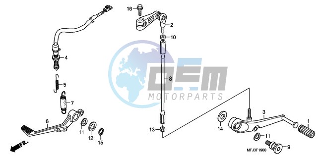 BRAKE PEDAL/CHANGE PEDAL