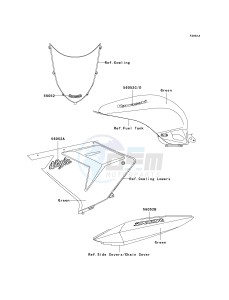 ZX 1000 M [NINJA ZX-10R] (C1) [NINJA ZX-10R] drawing DECALS-- GREEN- -