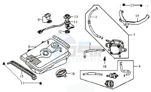 JET ONE 50 drawing FUEL TANK - FUEL CUT