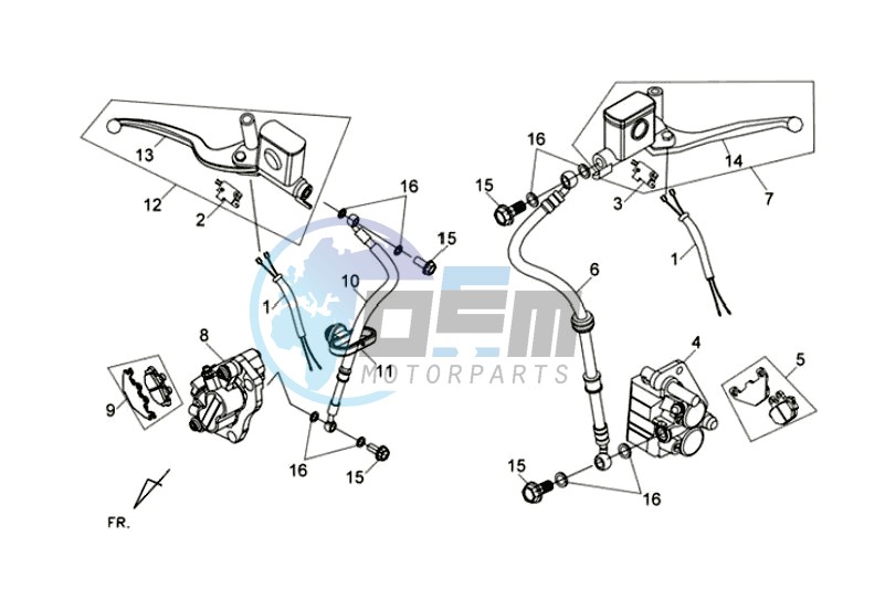 BRAKE CALIPER FOR / BRAKE CALIPER ACHTER