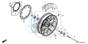 CBR500RAF CBR500R UK - (E) drawing FRONT WHEEL