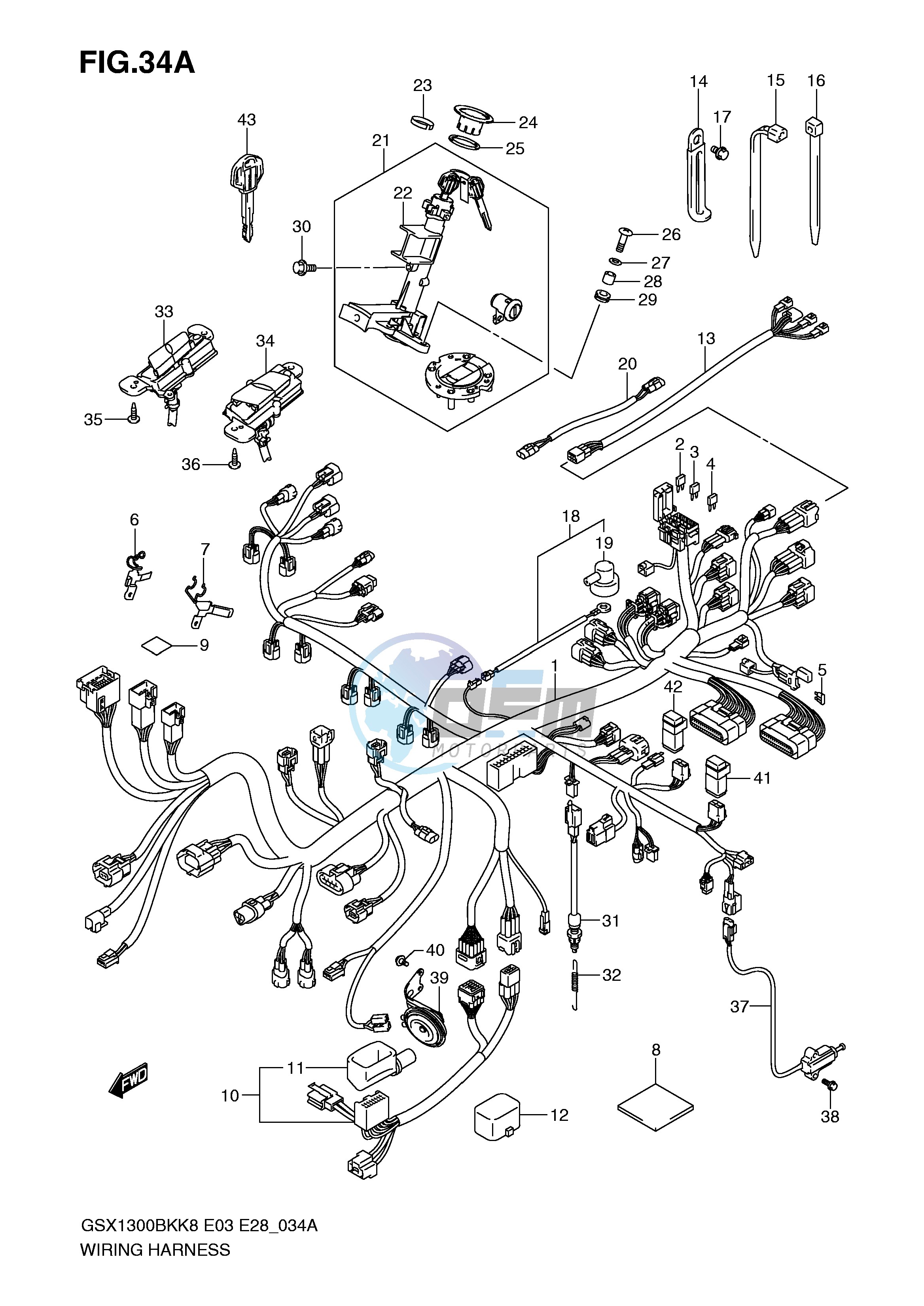 WIRING HARNESS (GSX1300BKAK8 AK9 E3 E28)