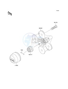 KVF 650 F [BRUTE FORCE 650 4X4I] (F6F-F9F ) F7F drawing FRONT HUB