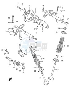 LS650 (E3-E28) SAVAGE drawing CAM SHAFT VALVE