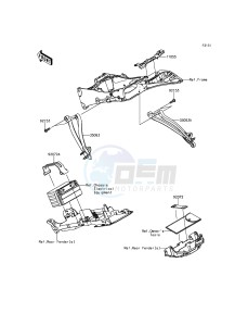 NINJA ZX-6R ZX600RGF FR GB XX (EU ME A(FRICA) drawing Frame Fittings(Rear)