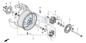 CBR600F drawing REAR WHEEL (1)