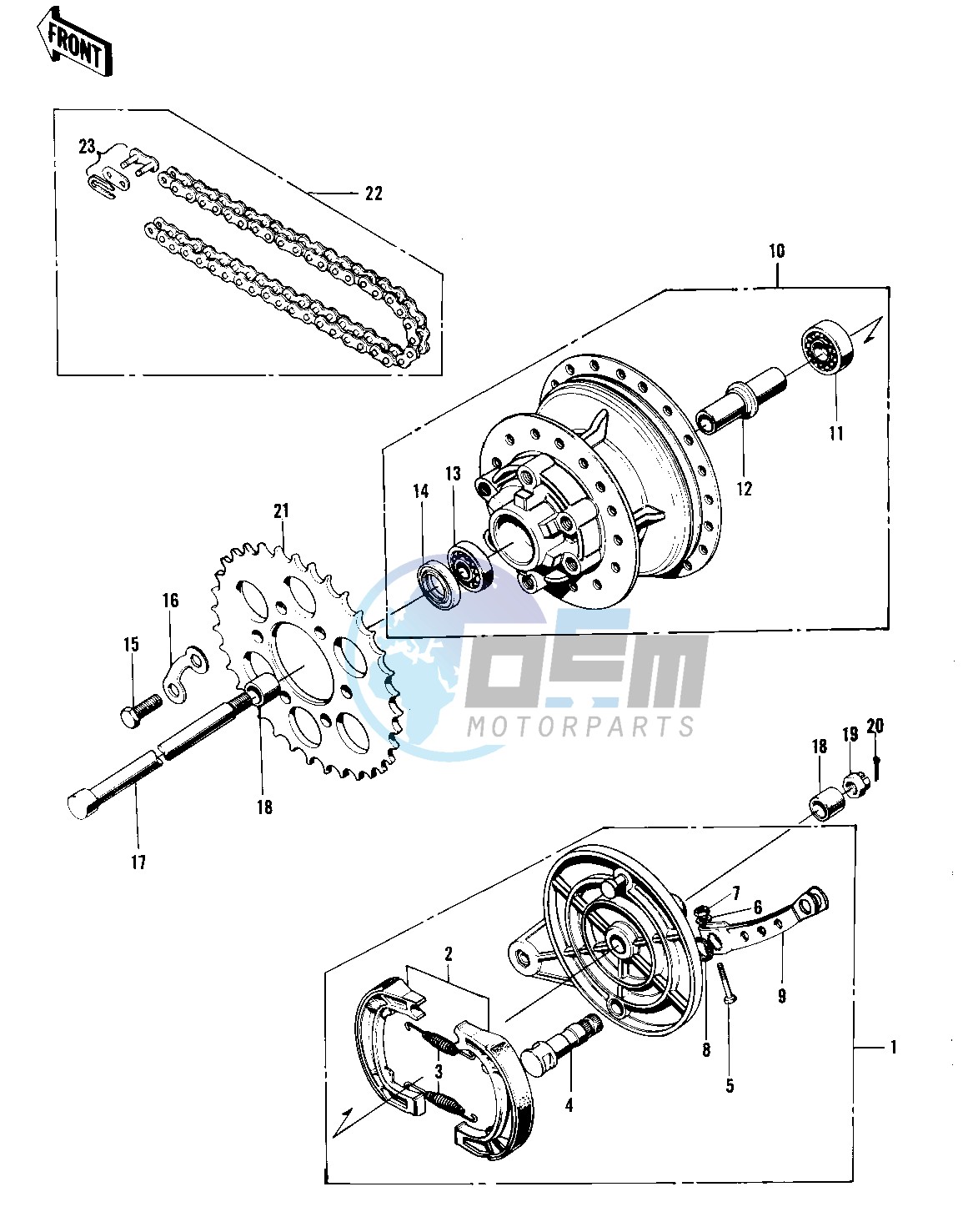 REAR HUB_BRAKE_CHAIN -- 71-72 F8_F8-A- -